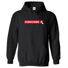 Subscribe With Bell Ring Classic Unisex Kids and Adults Pullover Hoodie For Vloggers								 									 									